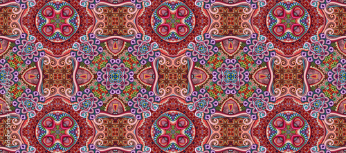 Vector ethnic ornamental color seamless pattern stripe