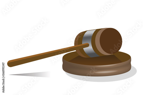 judge gavel isolated on white background, vector illustration 