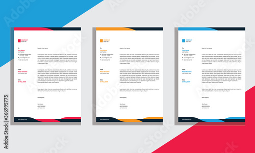 Professional And Modern Business Style, Flat Letterhead Design Template Vector.	