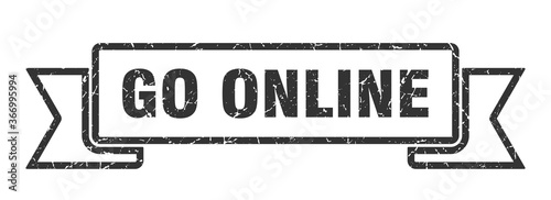 go online grunge vintage retro band. go online ribbon