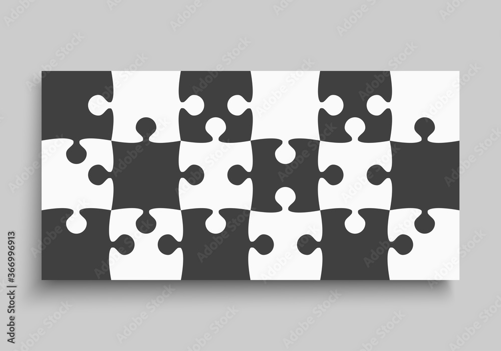 Fototapeta premium Background made pieces puzzle jigsaw vector banner