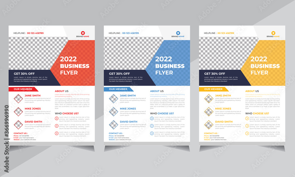 Professional Business Flyer design template, modern layout, annual report, poster, red, blue, yellow color, shape design size a4 vector illustrator