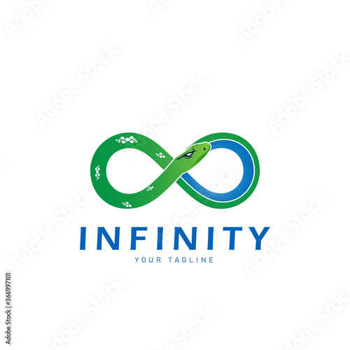 Infinity Snake Logo Design Symbol Template Flat Style Vector Illustration	
