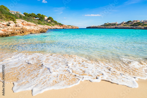 Beautiful sand beach bay scenery on Majorca island, Spain