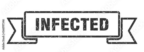 infected grunge vintage retro band. infected ribbon