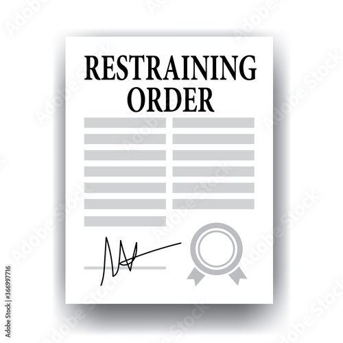 restraining order papers, vector illustration  photo