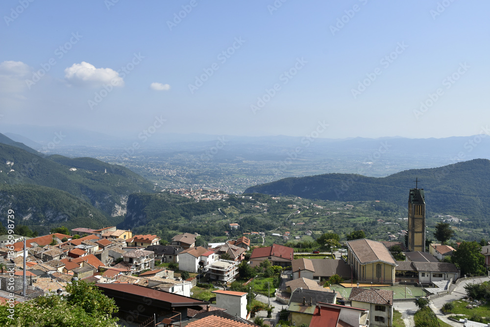Panoramic view of the valley from the town of San Gregorio Matese, in the Campania region.