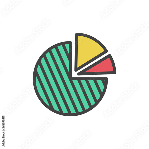 Pie chart icon. Color vector icon. Free Download Pie chart icon. Color vector icon. - GFXLoad