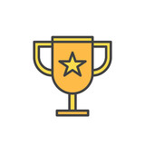 Award cup icon. Color vector icon.