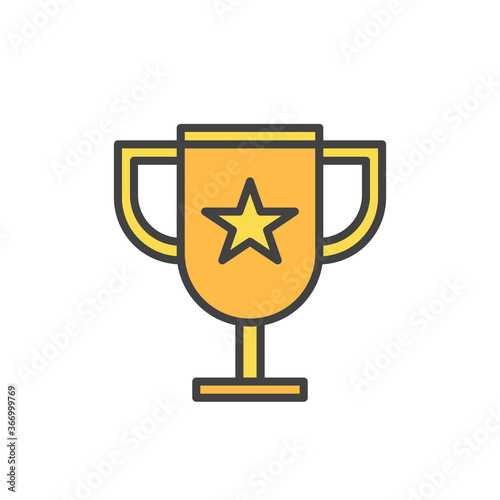 Award cup icon. Color vector icon.