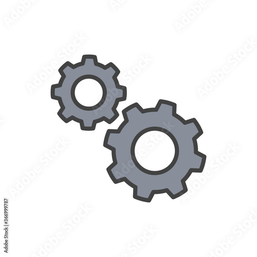 Icon of gears. Color vector icon.