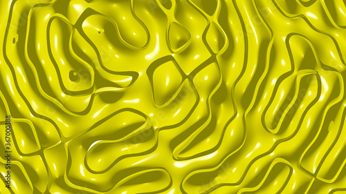 Simple light Canary yellow monochromic 3D abstract background image made of plain crackle patterns with shadow perspectives. spain and islands