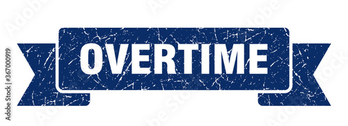 overtime grunge vintage retro band. overtime ribbon