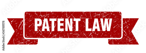 patent law grunge vintage retro band. patent law ribbon