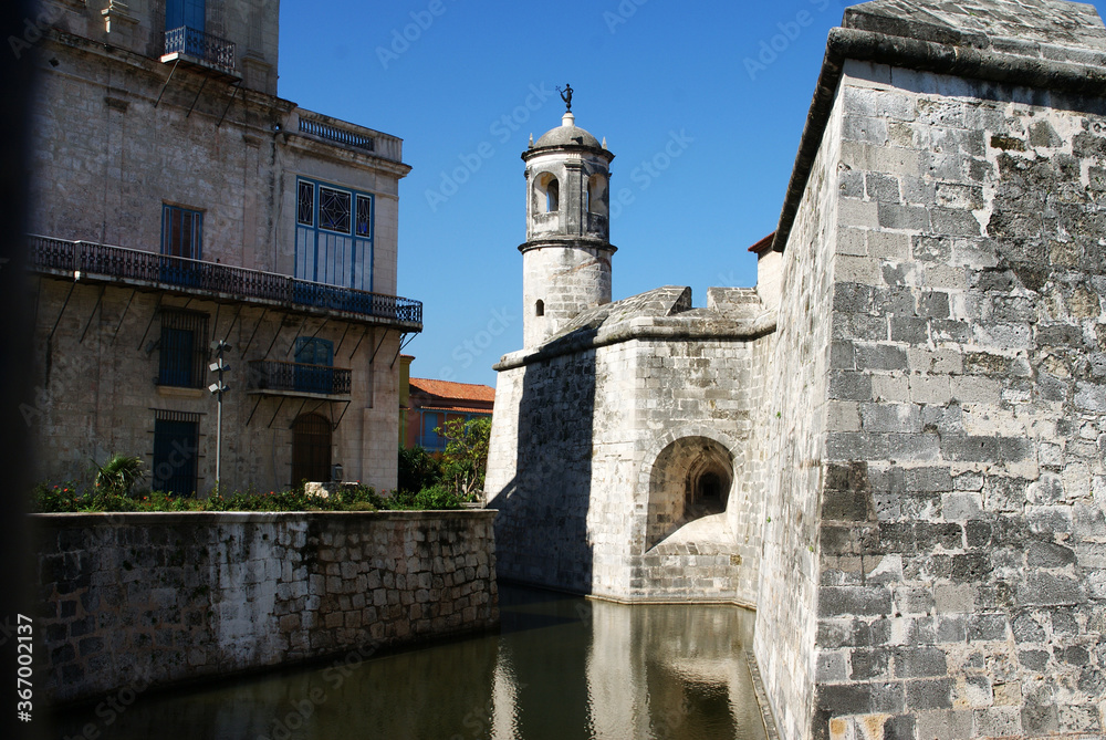 old fort with cannons to protect the city from pirates in the Caribbean