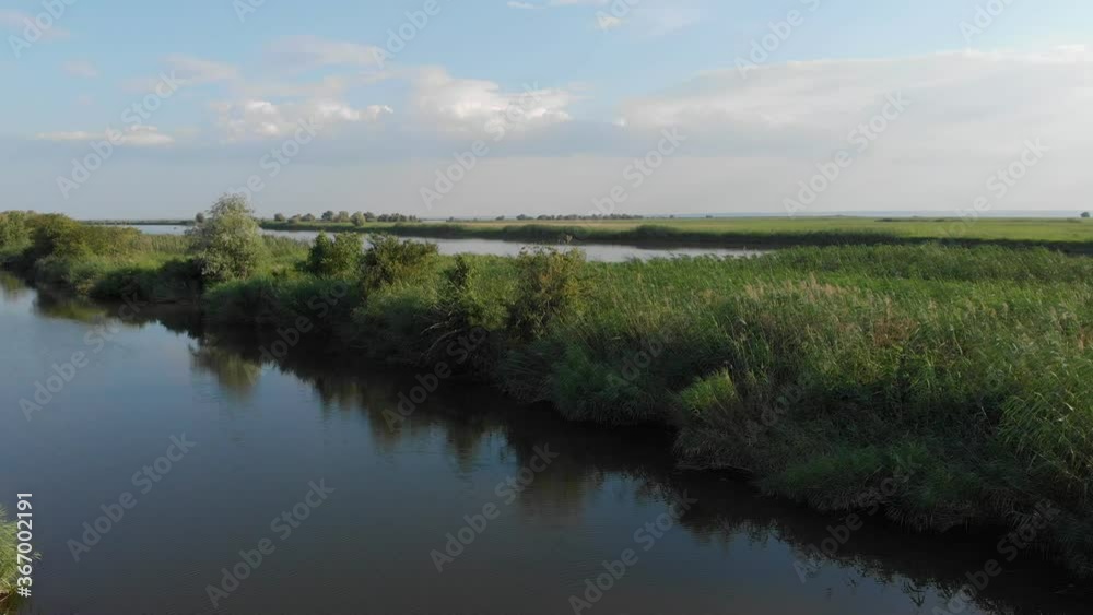 Delta of the Dniester River. Dniester estuary. Bird's eye view Delta of the Dniester River. Dniester estuary. Bird's eye view