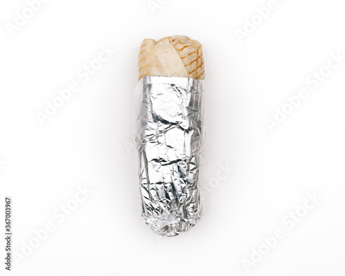 Durum kebab in foil paper photo