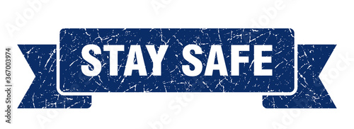 stay safe grunge vintage retro band. stay safe ribbon