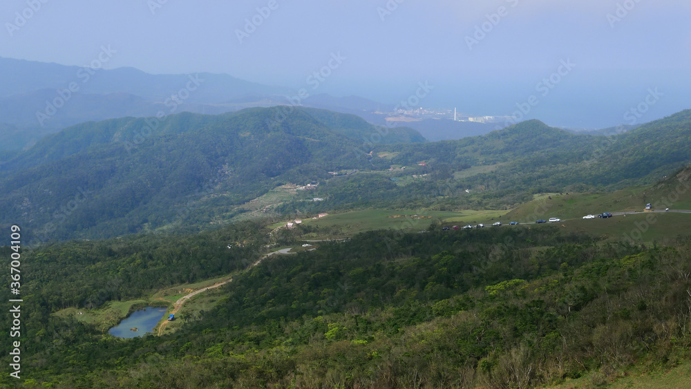 Sunny view of the beautiful grassland of Taoyuan Valley