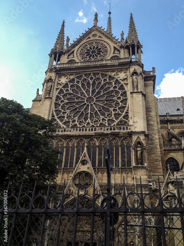 Notre Dame cathedral in Paris. The construction was finished at year 1345 and survived to wars and revolutions.