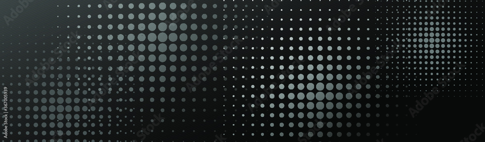 Halftone monochrome banner. Halftone dots in circle forms. EPS10 Halftone monochrome banner. Halftone dots in circle forms. EPS10