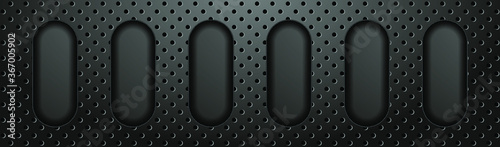 Technology abstract banner. Technology abstract banner. Black perforated metal background. Vector EPS10