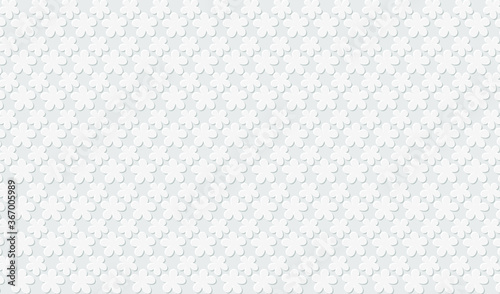White floral background. Paper with embossed effect texture. Vector EPS10