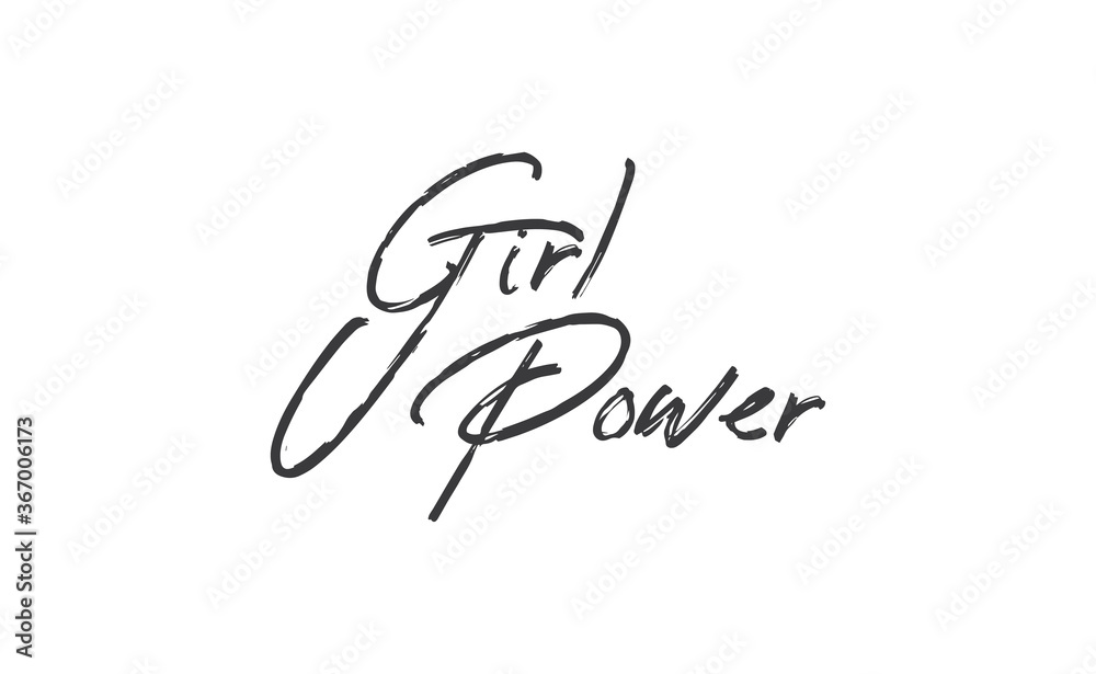 Obraz premium Girl power quote lettering. Calligraphy inspiration graphic design typography. Hand written card. Simple vector Female sign.