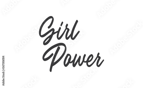 Girl power quote lettering. Calligraphy inspiration graphic design typography. Hand written card. Simple vector Female sign.