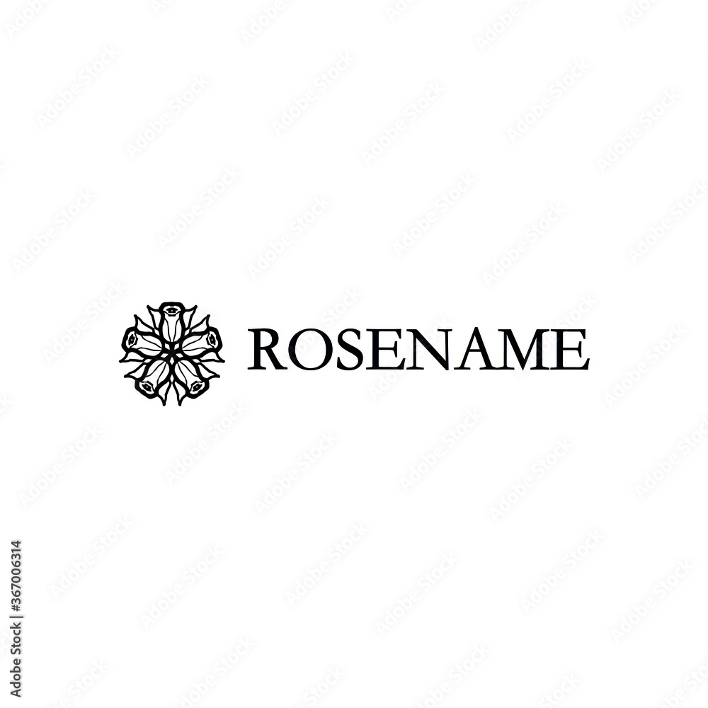 roses blossoms strong logo. tattoo floral roses blossoms strong logo. tattoo floral