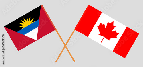 Crossed flags of Antigua and Barbuda and Canada