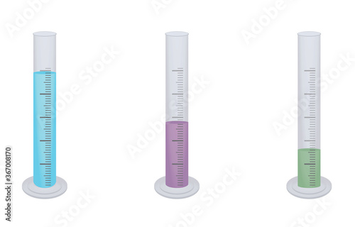 Measure cylinder glass. vector illustration
