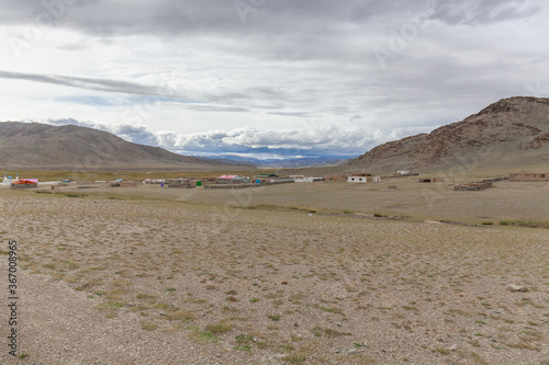 A small settlement in the Altai mountains of Mongolia