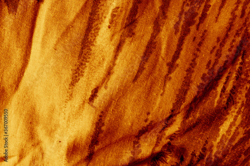 Crumpled cotton orange fabric texture, fabric background