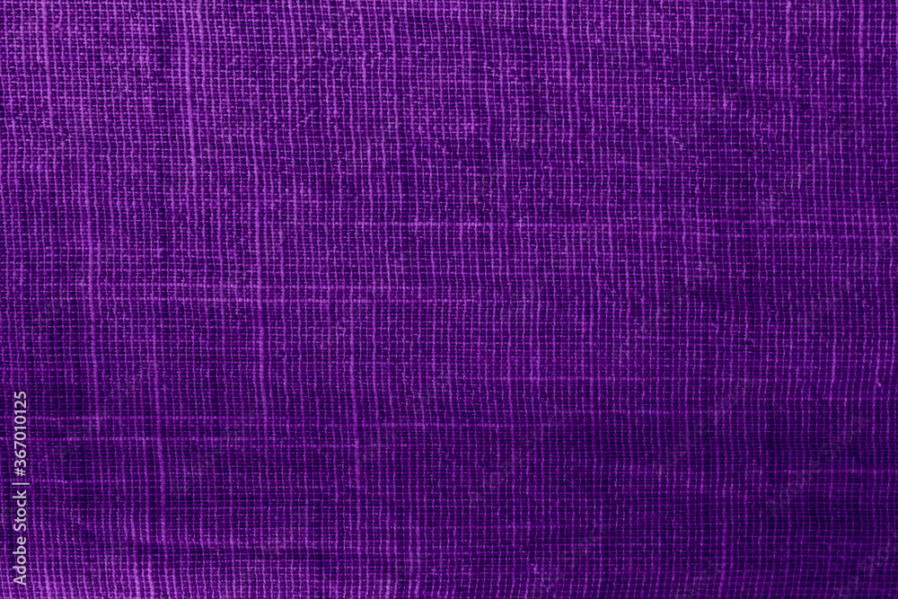 Fototapeta premium Purple sack texture background and shadow. Dark purple sack background. Dark violet sack background texture surface
