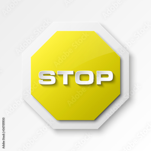 STOP icon, No entry icon, road sign, danger badge