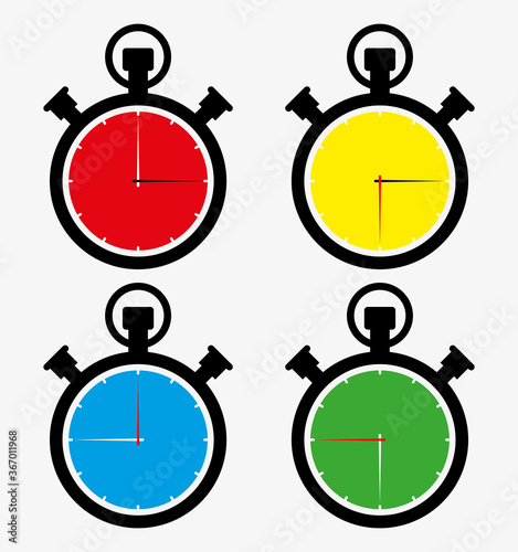 Countdown. Analog timer icons set, illustration, Clock picture, watch icon