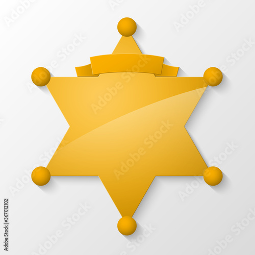 Sheriff bronze star. policeman emblem. Police badge. Cop token