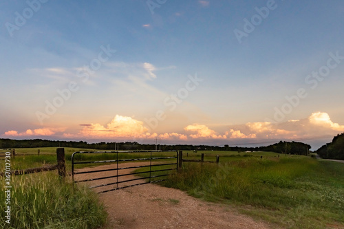 Ag background metal gate at dusk