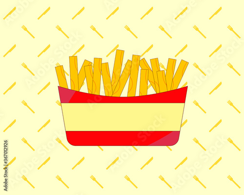 Ilustración Textura papas fritas comida rápida