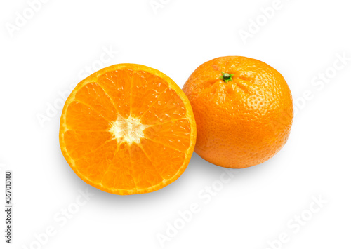 tangerine isolate, ripe mandarinon a white background