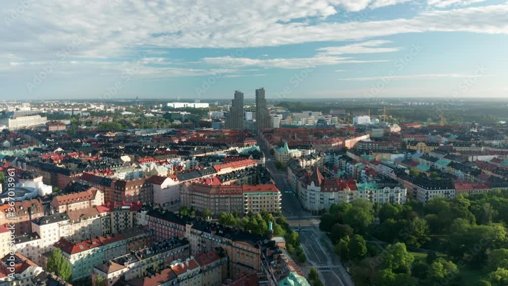 Aerial view of Vasastaden & Solna in Stockholm City, view toward Karolinska Aerial view of Vasastaden & Solna in Stockholm City, view toward Karolinska