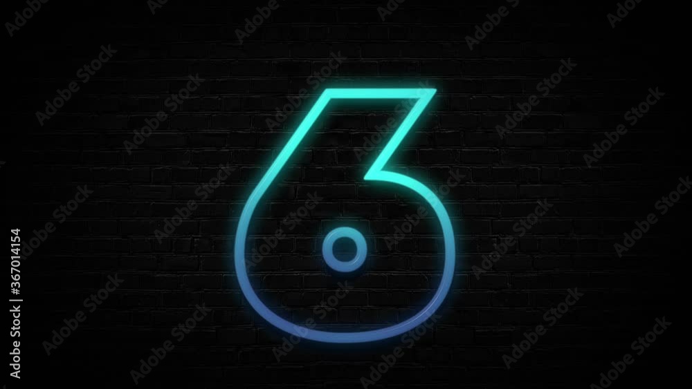 countdown timer from 10 to 1, neon numbers on black brick background countdown timer from 10 to 1, neon numbers on black brick background
