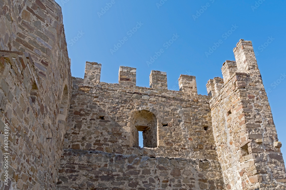 ancient historic Genoese castle or fortress