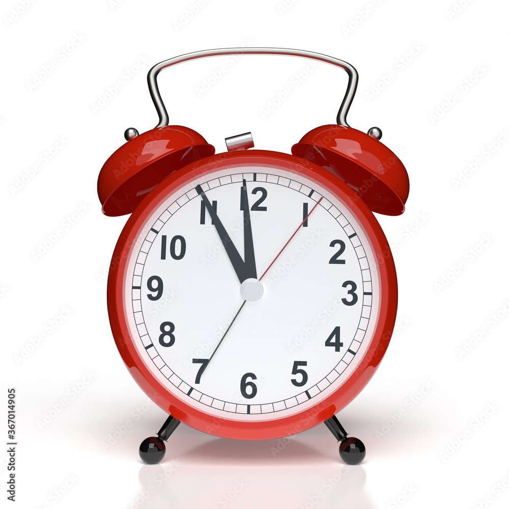 Abstract alarm clock on white background. 3D rendering.. Abstract alarm clock on white background. 3D rendering..