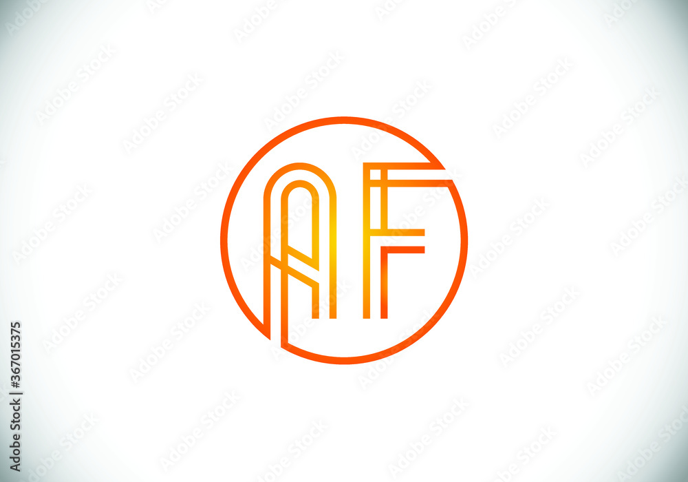 A F letter sign symbol. Initial Letter A F Logo Design Vector Template. Monogram logo A F letter sign symbol. Initial Letter A F Logo Design Vector Template. Monogram logo