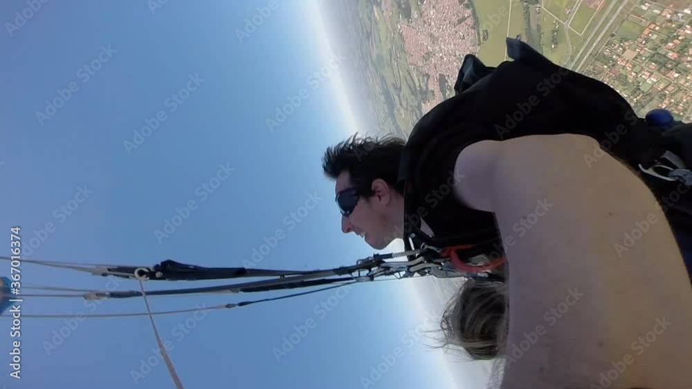 Tandem skydiving. The instructor's parachute does not open. The
