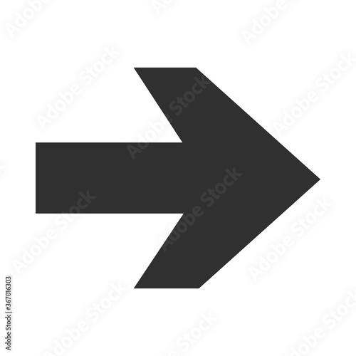 arrow direction related icon, right pointed orientation silhouette style