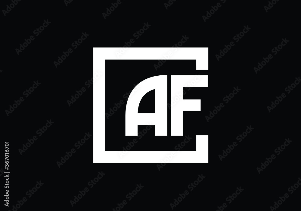 A F letter sign symbol. Initial Letter A F Logo Design Vector Template. Monogram logo A F letter sign symbol. Initial Letter A F Logo Design Vector Template. Monogram logo