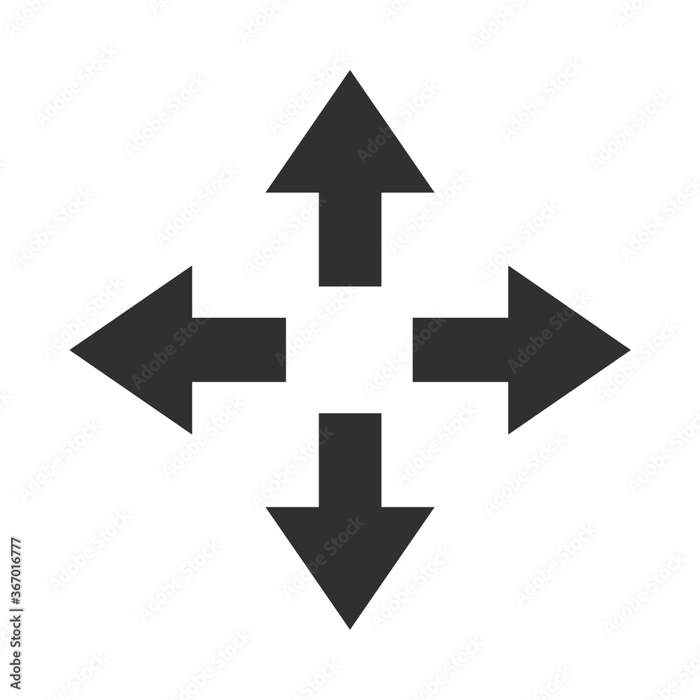 arrows icon of elements in various directions silhouette style arrows icon of elements in various directions silhouette style